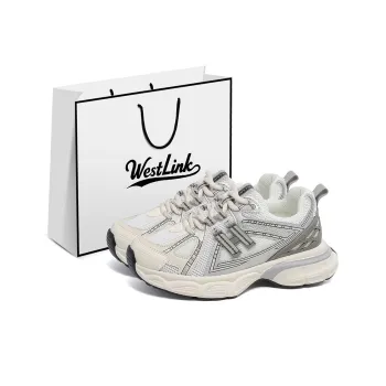 WESTLINK Lightweight Height Increasing Low Top Chunky Sneakers Women's Ecru/Gray