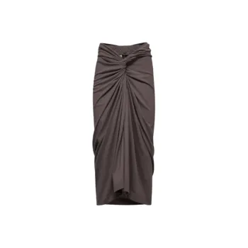 DRIES VAN NOTEN Gathered High Waist Midi Skirt