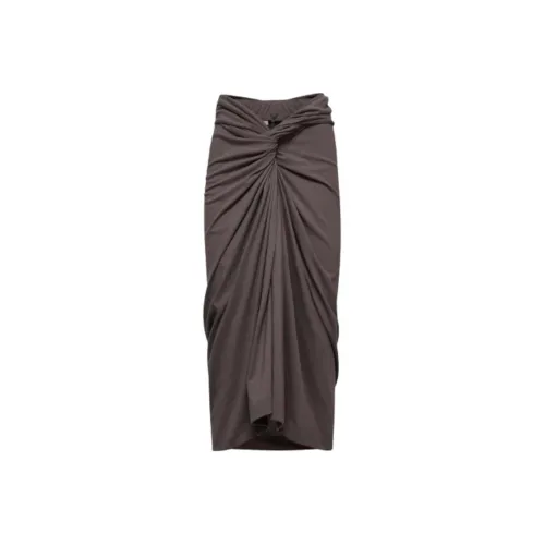 DRIES VAN NOTEN Gathered High Waist Midi Skirt