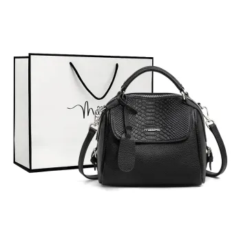 MILLIE'S Cow Leather Shoulder Bag, Crossbody Bag, Handbag Regular Women's Black