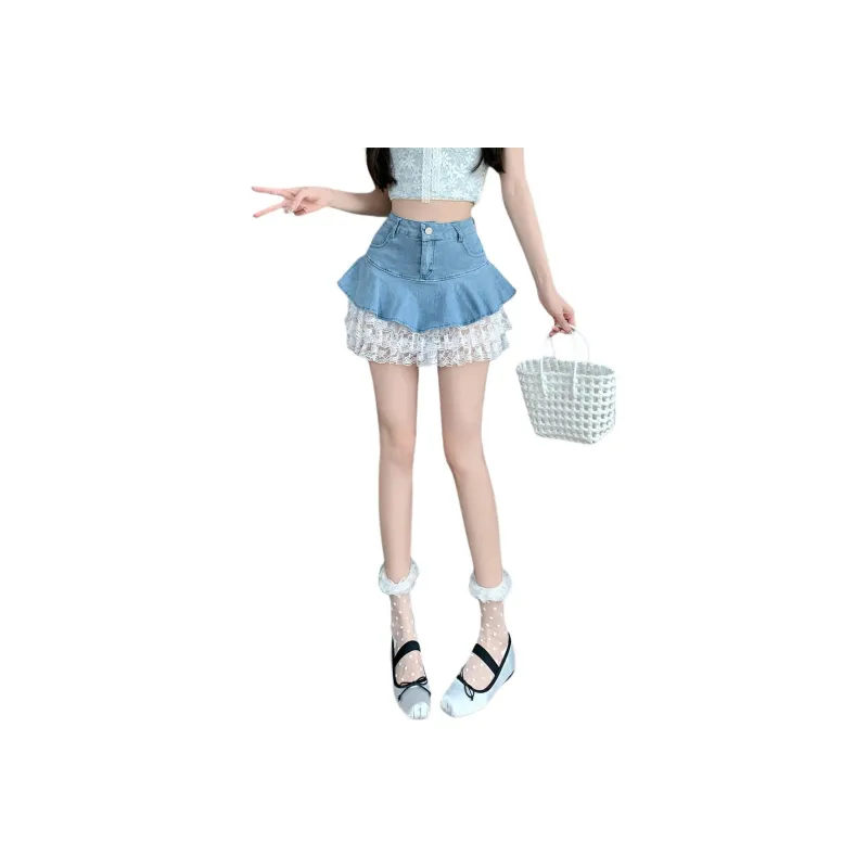 Mu Xiao Xin Denim Short Skirts Women's-0