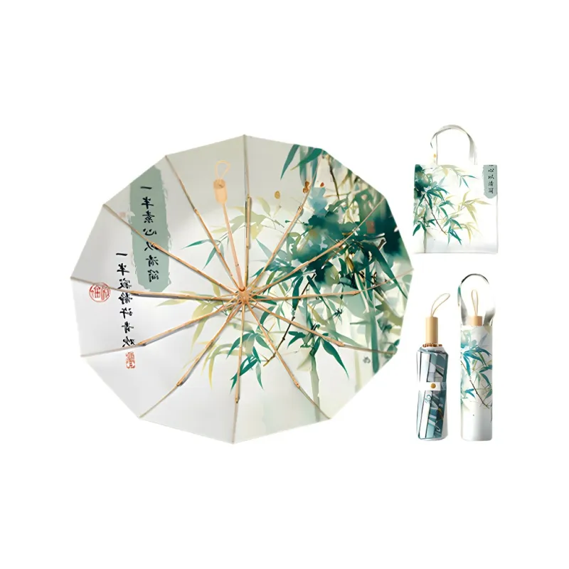 Imono Hand Open Folding Umbrella Rain And Sun Protection-0
