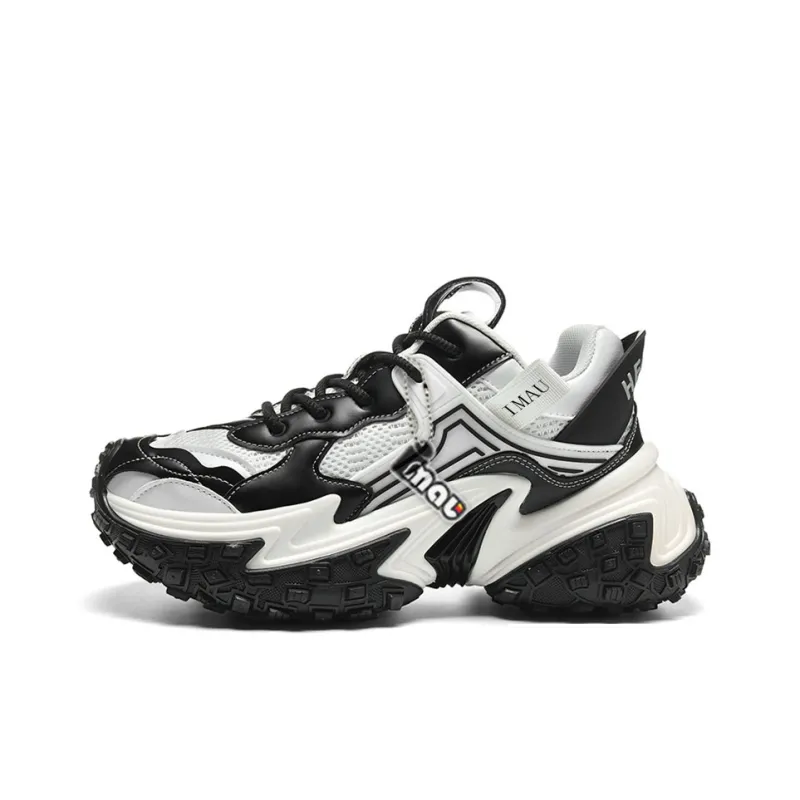 IMAU Shock Absorbers With Slip Resistant Features Mid Top Chunky Sneakers Unisex-0