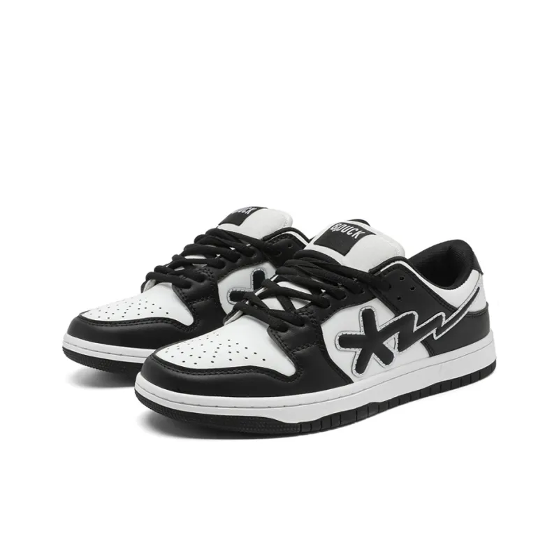 B.Duck Slip Resistant Cushioning Abrasion Resistant Breathable Low Top Skateboard Shoes Unisex Black-1