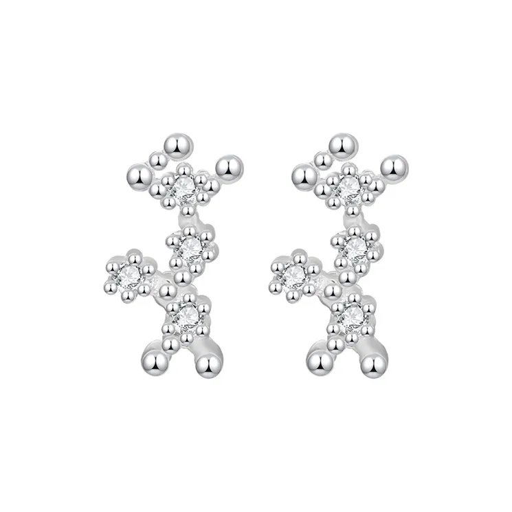 JAY S999 Fine Silver Stud Earrings Unisex-15