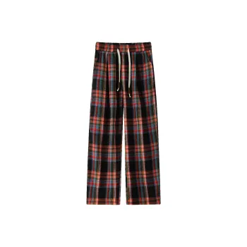 ROBINHOOD Casual Pants Women's Black Red Plaid