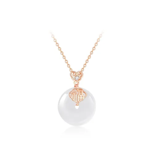 Love Link Chalcedony Jade Necklaces Women's