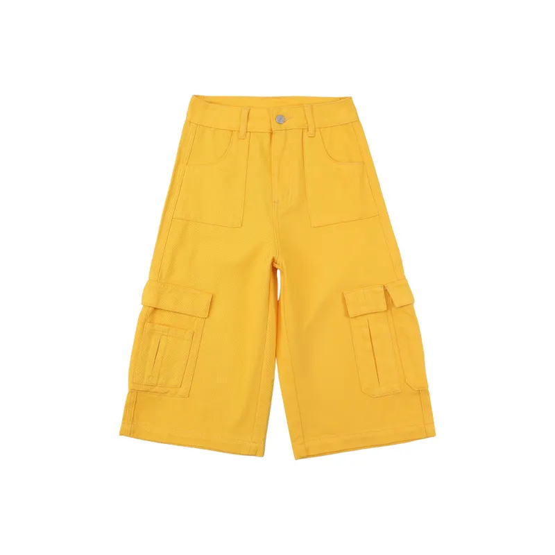 Wen Shan Denim Shorts Women's Yellow-1