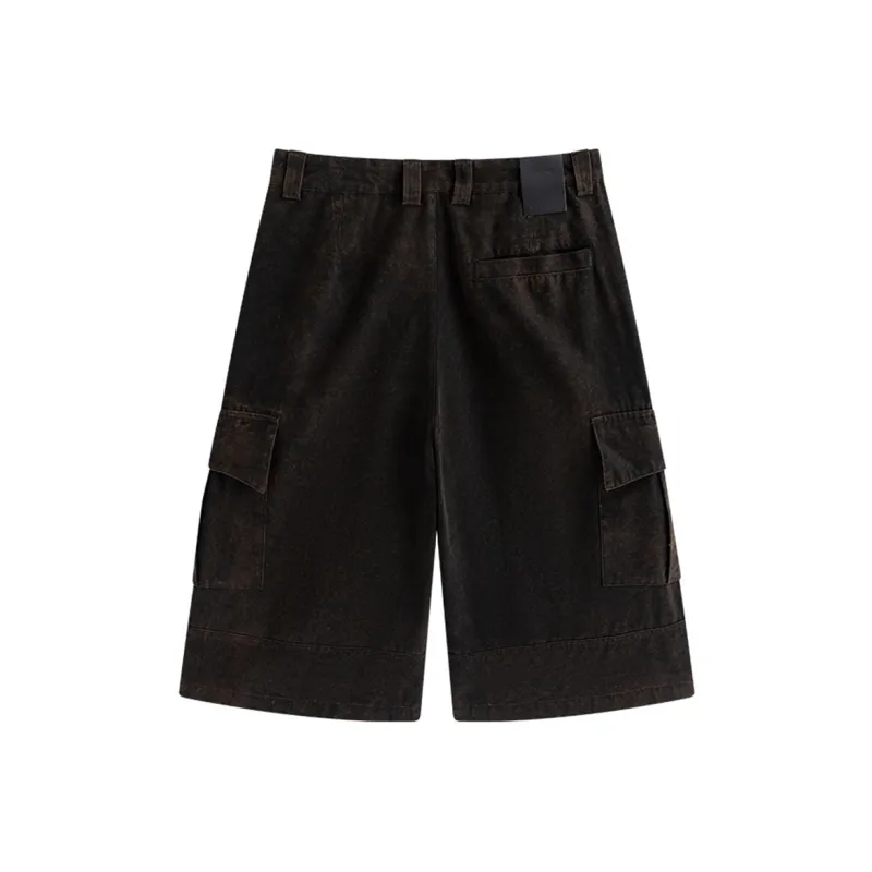 ENSHADOWER Cargo Shorts Unisex Black Brown-1