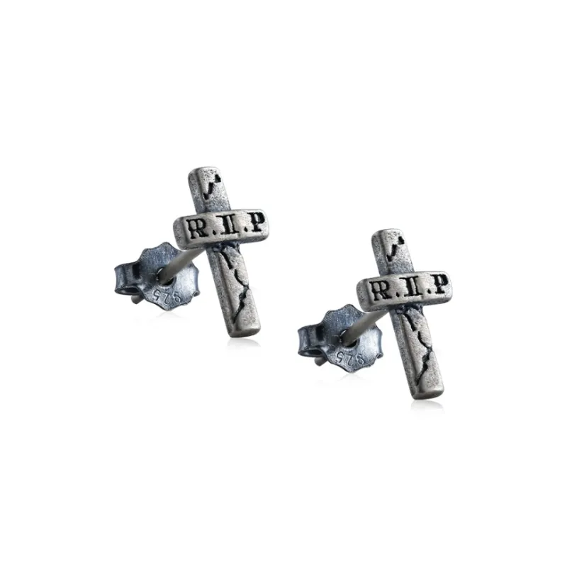 Cuud S925 Silver Stud Earrings Men's-0
