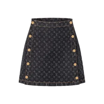 LOUIS VUITTON Monogram Denim Mini Skirt