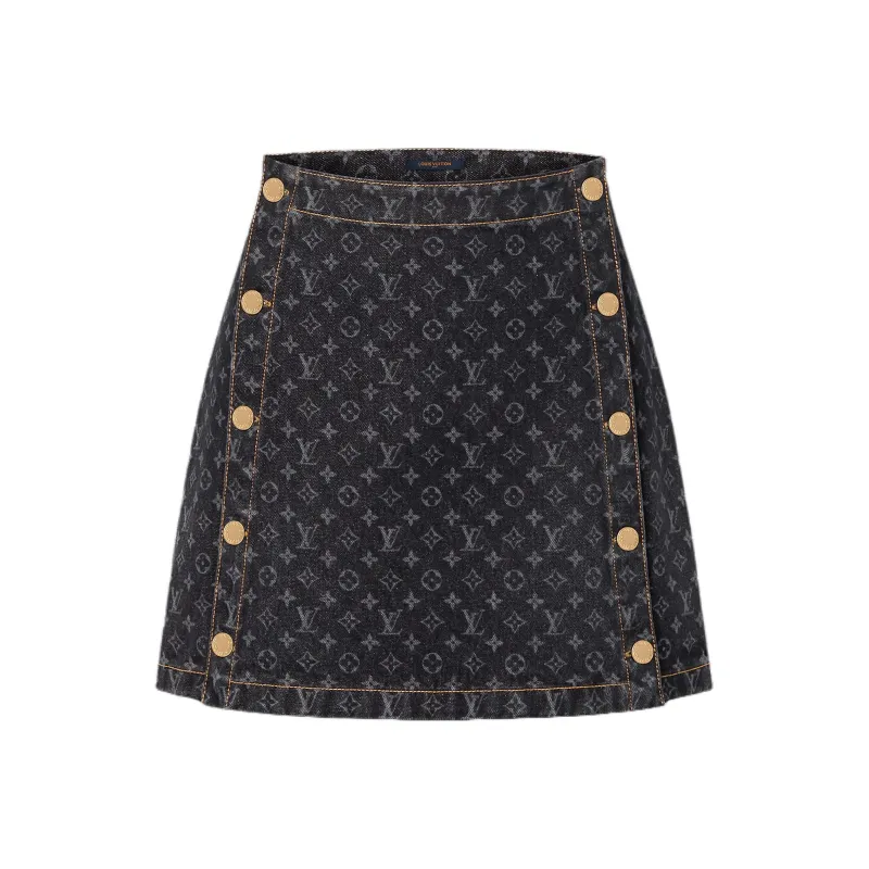 LOUIS VUITTON Monogram Denim Mini Skirt-0