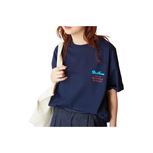 FREAK'S STORE x McLEAN Old Burger Stand T Shirt Unisex Marine Blue