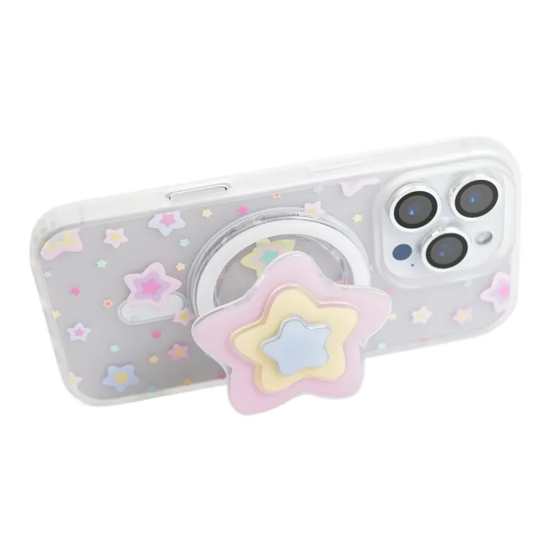 Wei Xin Acrylic Material Frosted Multicolor Stars Phone Cases Compatible With IPhone 16/15 Pro Max/Apple 13/14 Pro/Max-3