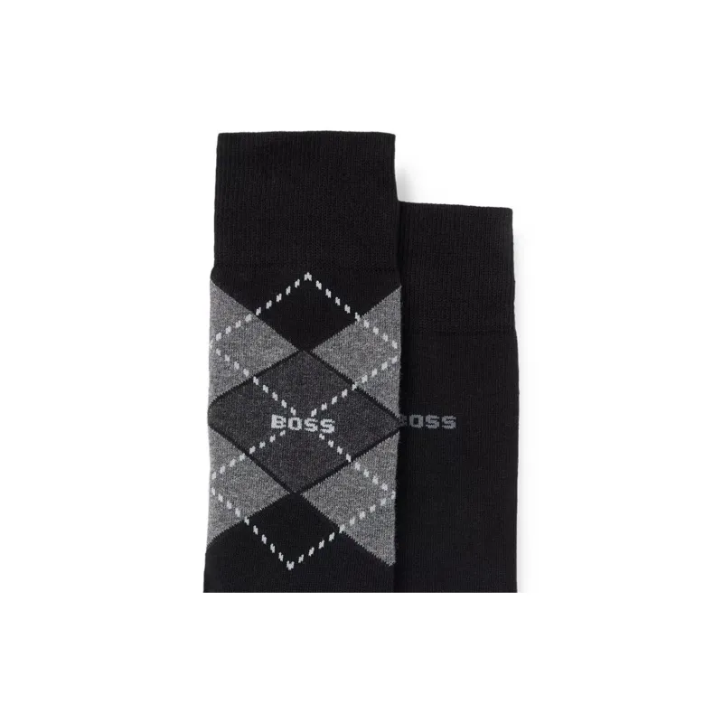 HUGO BOSS Knee High Socks Men's Black-2