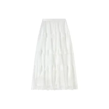 SENTUBILA Casual Long Skirt Women's White