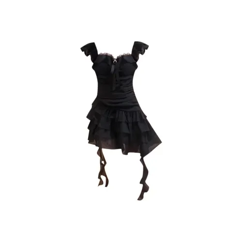 PLAY BUSH Slip Dresses Women's Black