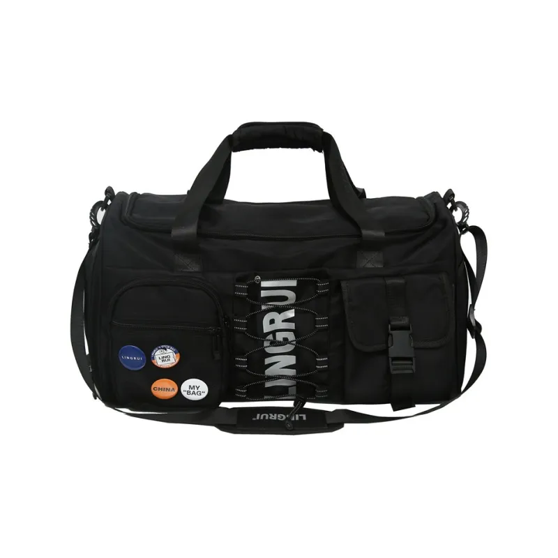 Yalu Nylon Travel Bag Unisex Black/Gray/Green-0