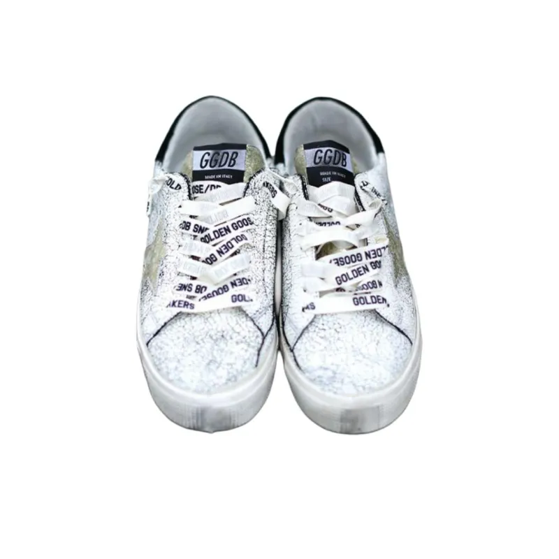 Golden Goose Low Top Skateboard Shoes Women's Silver-2