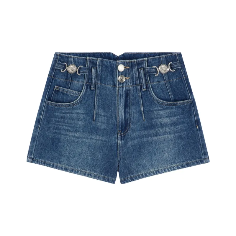 Bebe Denim Shorts Women's Blue-0