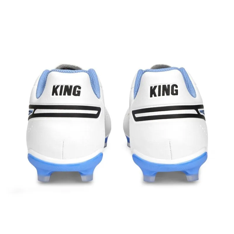 PUMA KING MATCH AG Short Rubber Studs FG Long Rubber Studs Anti Slip Wear Resistant Soccer Shoes Unisex White Blue-3