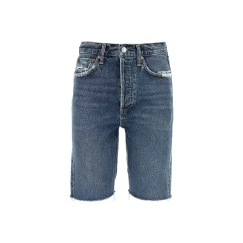 AGOLDE Knee Length Straight Fit Denim Shorts