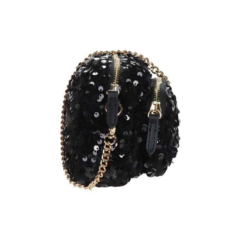 Petite Mendigote Polyurethane Crossbody Bag Shoulder Bag Women's Black-3