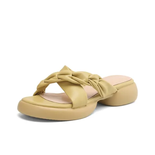 JIUXINGDAO PU Polyurethane Woven Slide Slippers Women's