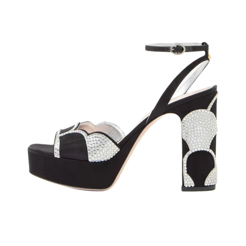 Valentino BOWOW Garavani One Strap Sandals 11.5cm Women's Black-0