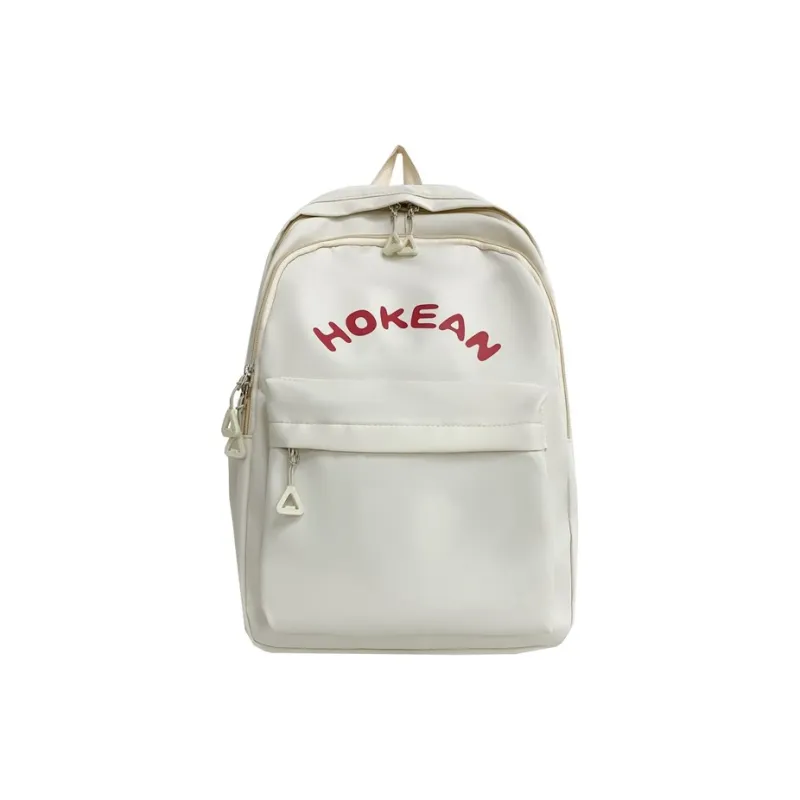 Yalu Nylon Backpack Unisex White/Black/Pink/Yellow-12