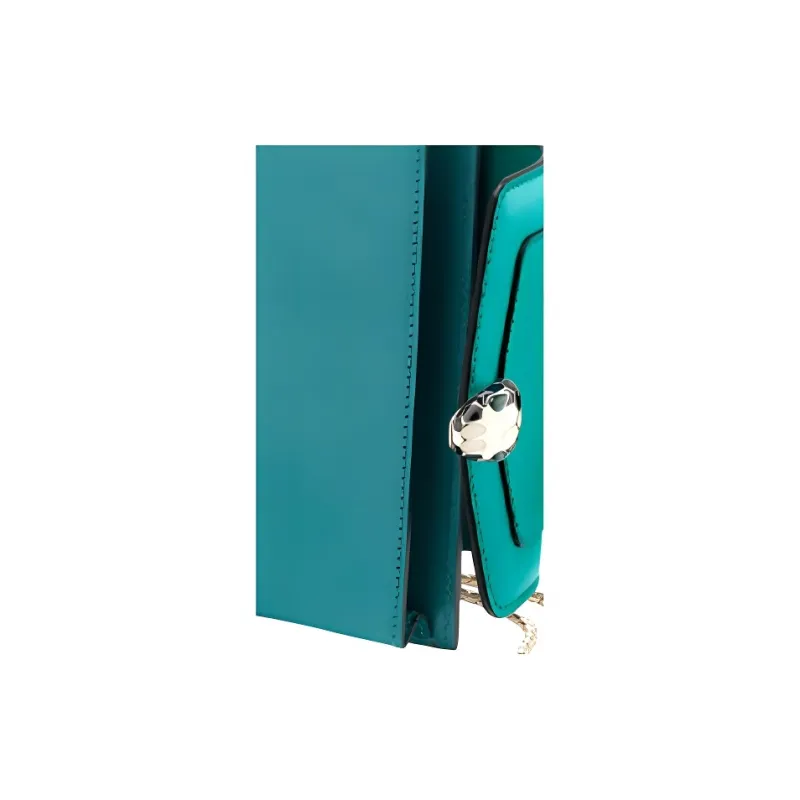 BVLGARI Serpenti Forever Calfskin Wallet Women's Light Green-4