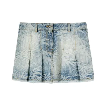 PALM ANGELS Palms jacquard Pleated Mini Skirt