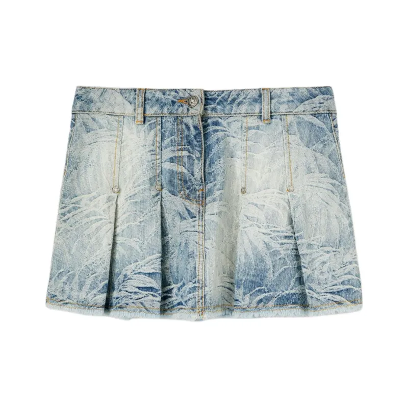 PALM ANGELS Palms jacquard Pleated Mini Skirt-0
