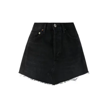 AGOLDE Raw cut Hem Denim Skirt