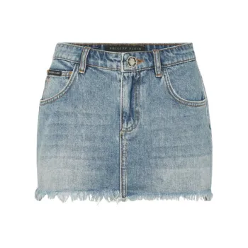 PHILIPP PLEIN Fitted Denim Skirt