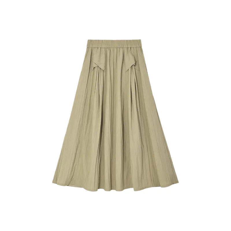 RUMMANDY Casual Long Skirt Women's Olive Green-0