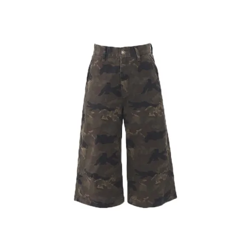 Kazakhstan Denim Shorts Women's Camouflage Capri Pants