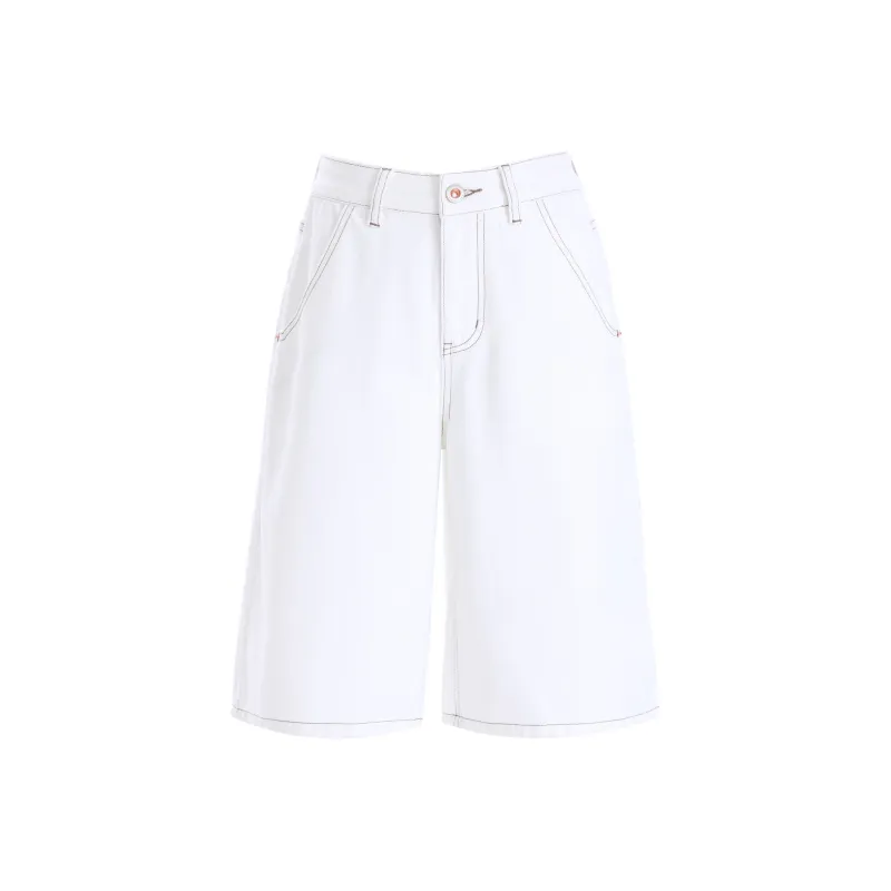 Rose Denim Shorts Women's White-0