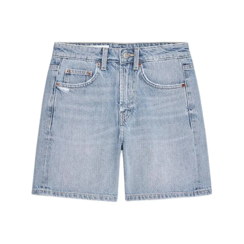 ZARA Trf Denim Shorts Women's Light Blue-0