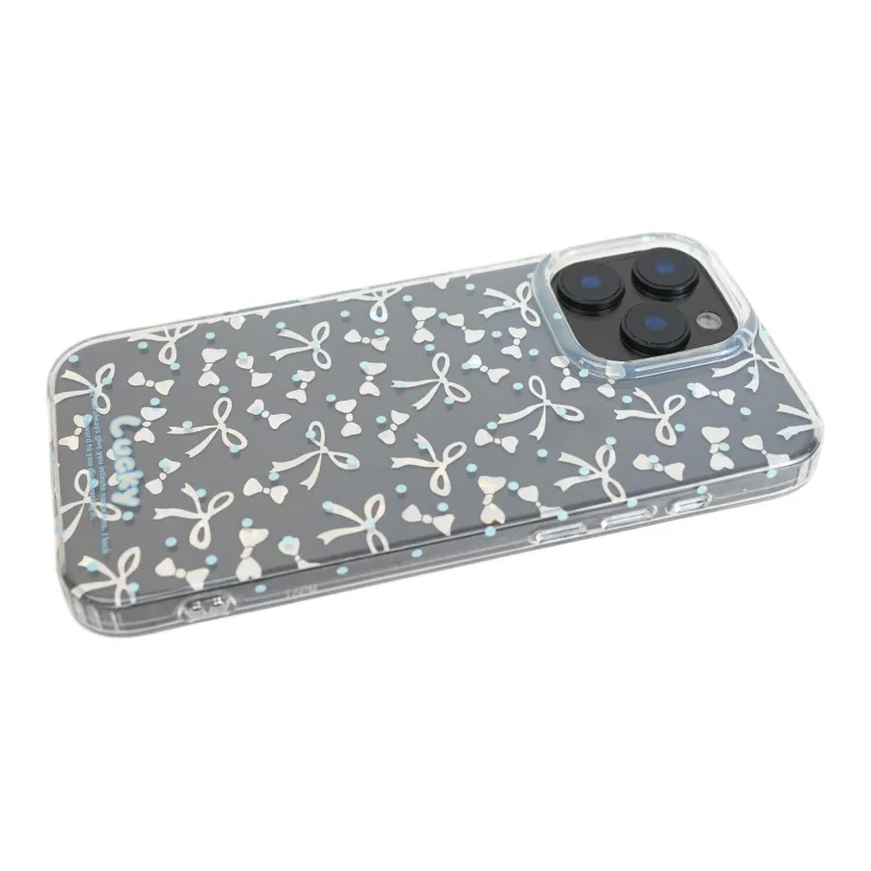 Wei Xin Acrylic Material Laser Polka Dot Bowknot Phone Cases Compatible With IPhone 16/15 Pro Max/Apple 13/14 Pro/Max-3