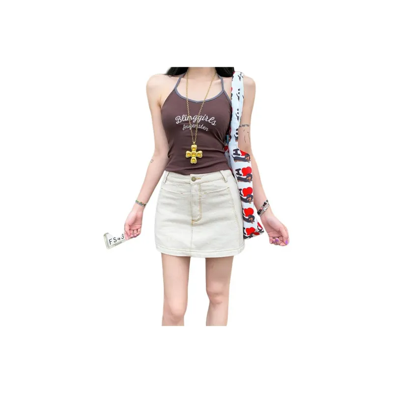 ORIGIN 2025 Summer Fitted Denim Short Skirts Women's-5