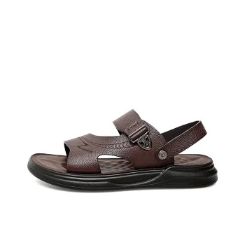 QIUTEXIONG Beach Sandals Men Black/Brown