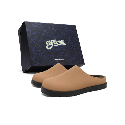 OUGLEMEN Rubber Sole Stitching Quiet, Odor Resistant, Slip Resistant Closed Toe Slippers Men's Box
