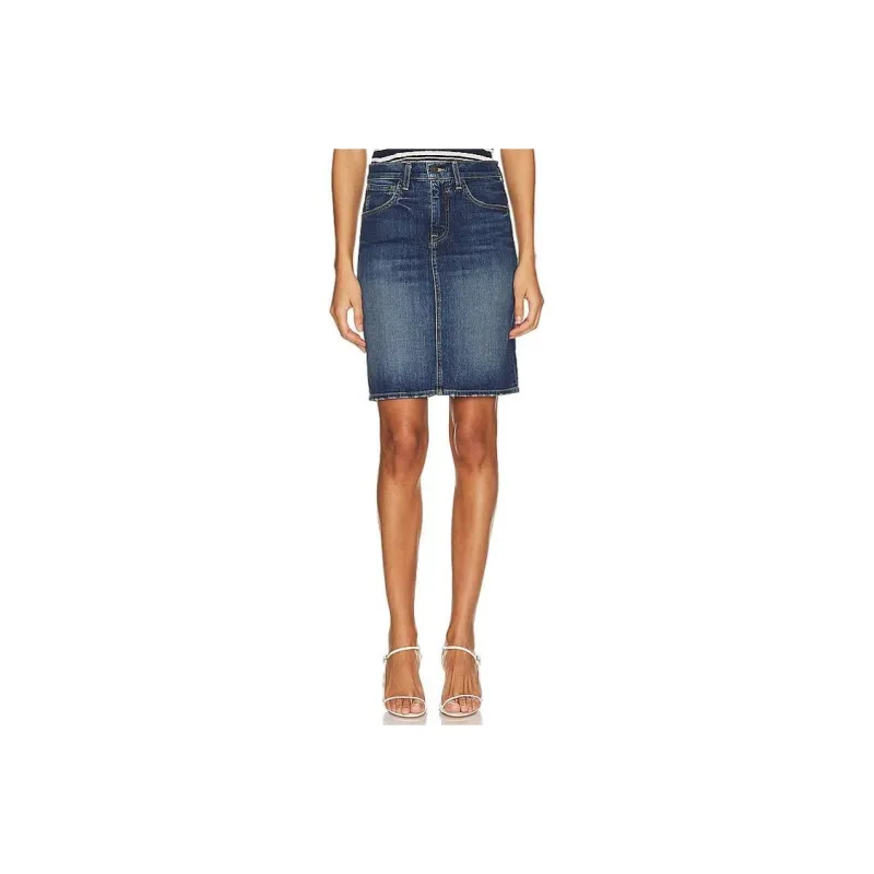 NILI LOTAN Denim Short Skirts Women's Blue-0