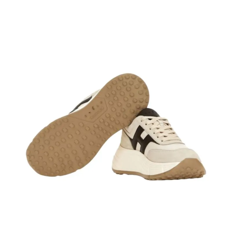 HOGAN Patch Low Top Casual Shoes Women's Beige-3