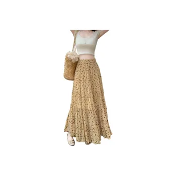 JECCI FIVE Casual Long Skirt Women's Yellow