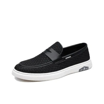 King Jinmai Men's Casual Shoes Men Low Top Black/White