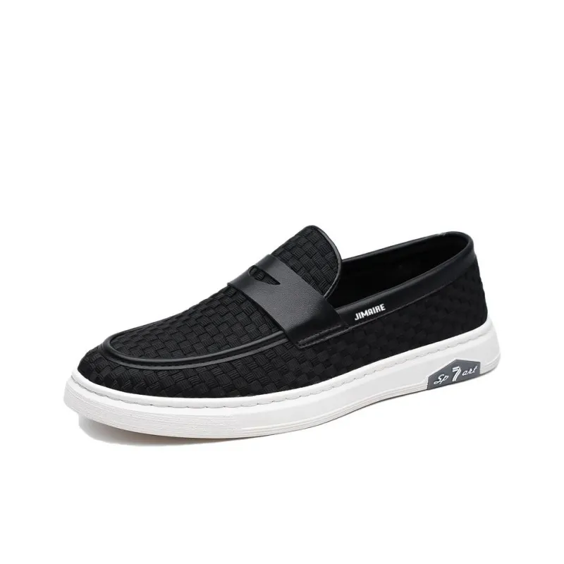 King Jinmai Men's Casual Shoes Men Low Top Black/White-0
