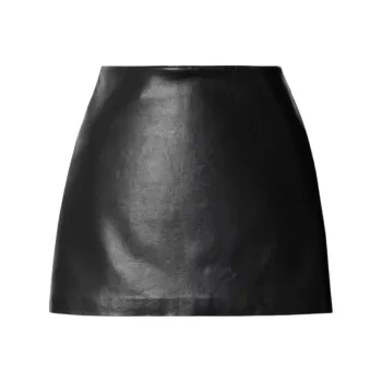 AGOLDE Leather Short Skirts Women's Black