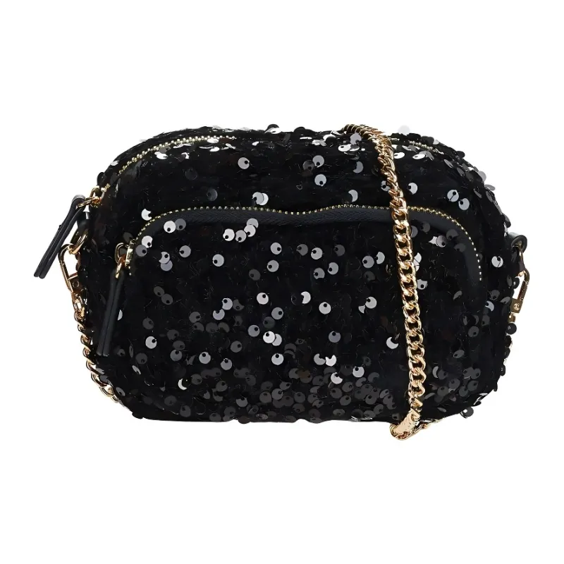 Petite Mendigote Polyurethane Crossbody Bag Shoulder Bag Women's Black-0